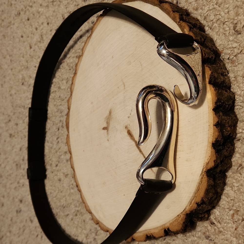 Chico's Genuine Leather Dark Brown Hook Belt Sz M/L